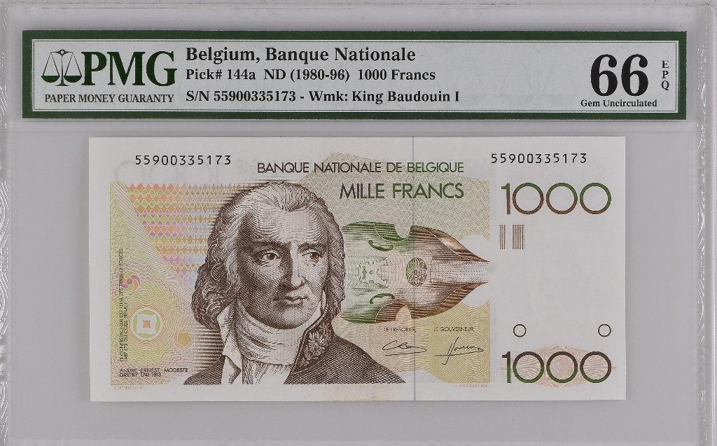 UNC biljet 100 Frank België, Modeste 1980-1996 | PMG 66, Postzegels en Munten, Bankbiljetten | België, Ophalen of Verzenden