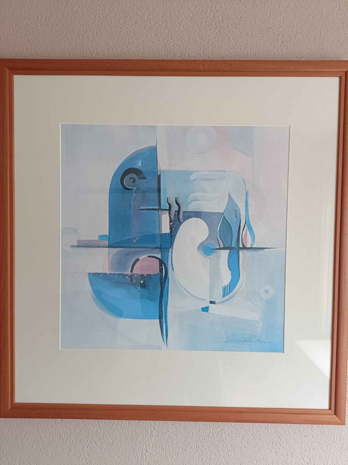 Lithografie van Alfred Gockel - Abstracte compositie, Antiek en Kunst, Gesigneerd, Ophalen, Abstract, Lithografie