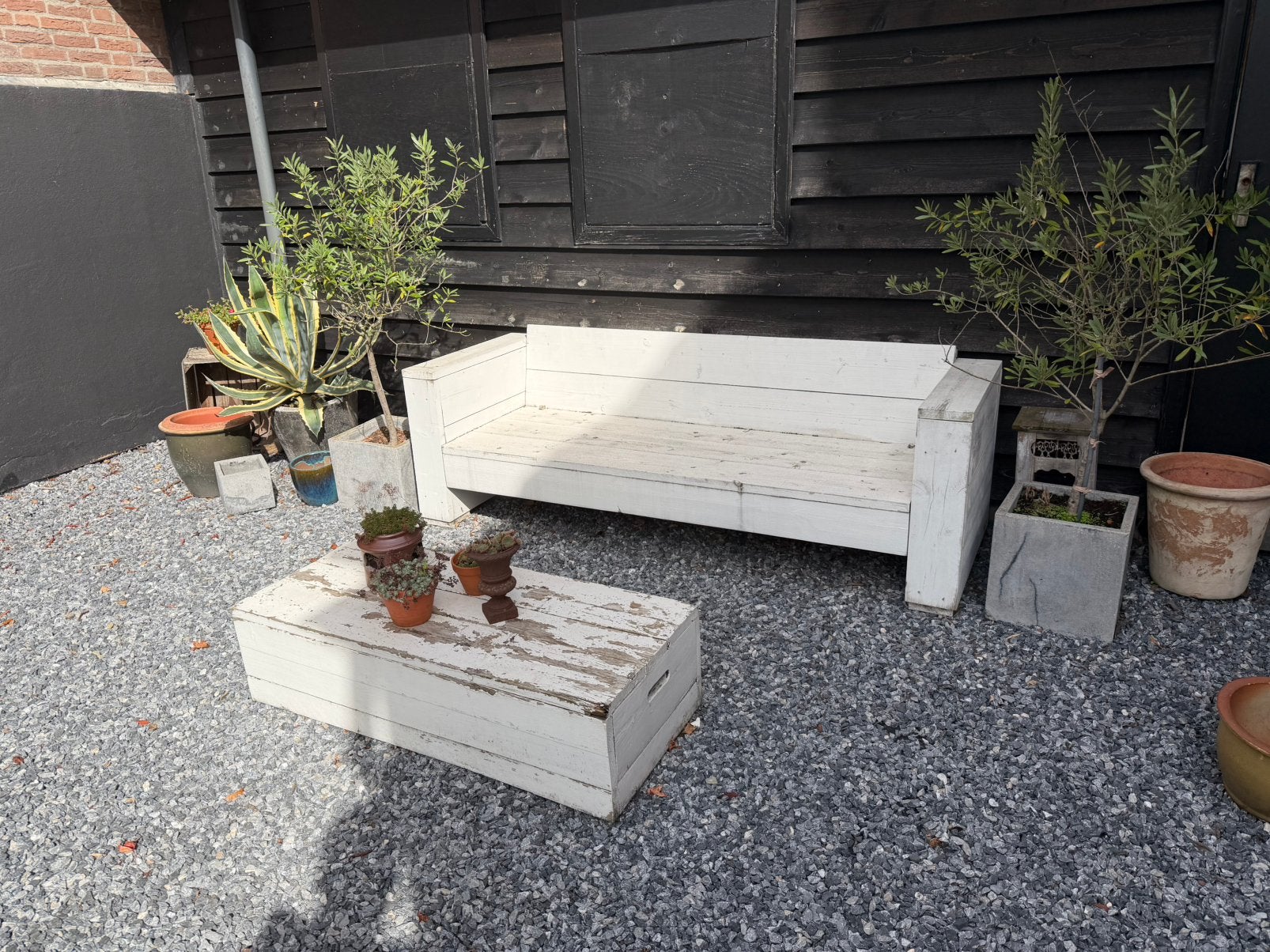Steigerhouten tuinset, Ophalen of Verzenden, Gebruikt, Steigerhout