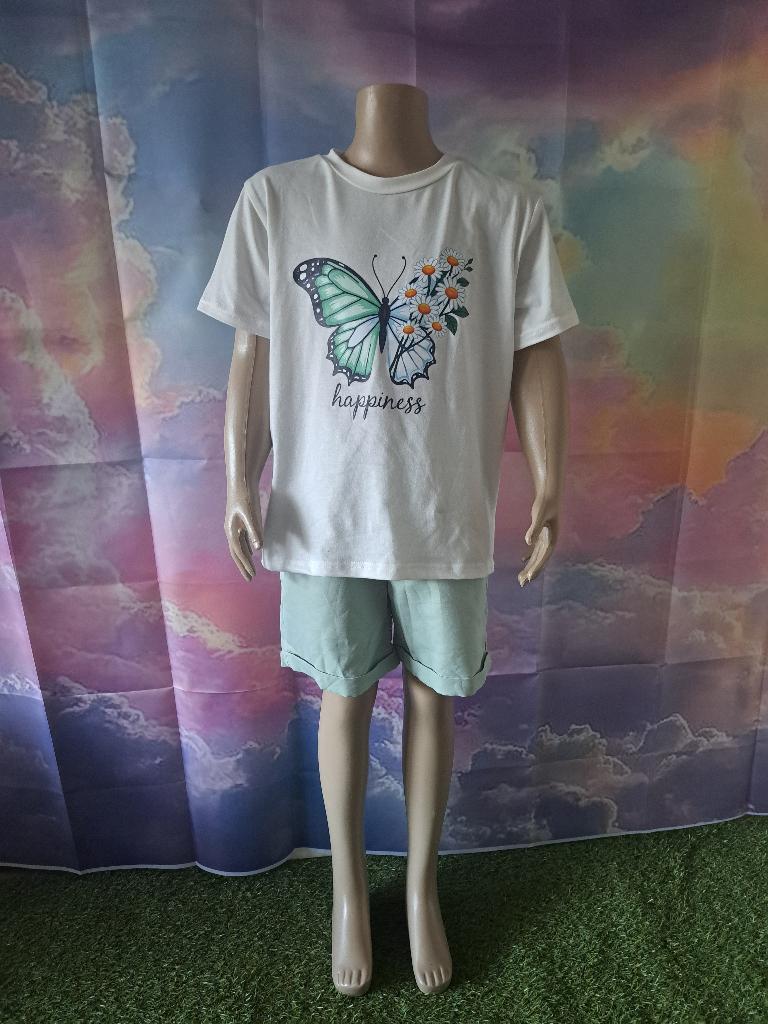 Meisjes set T-shirt korte broek NIEUW 122/128 en 134/140, Kinderen en Baby's, Kinderkleding | Maat 134, Meisje, Nieuw, Ophalen of Verzenden