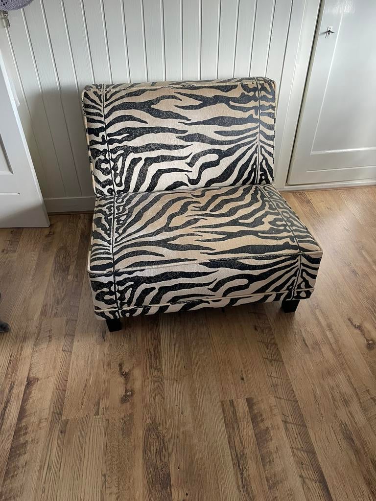 Zebra fauteuil, Huis en Inrichting, Banken | Sofa's en Chaises Longues, Ophalen, Gebruikt, Eenpersoons, 75 tot 100 cm