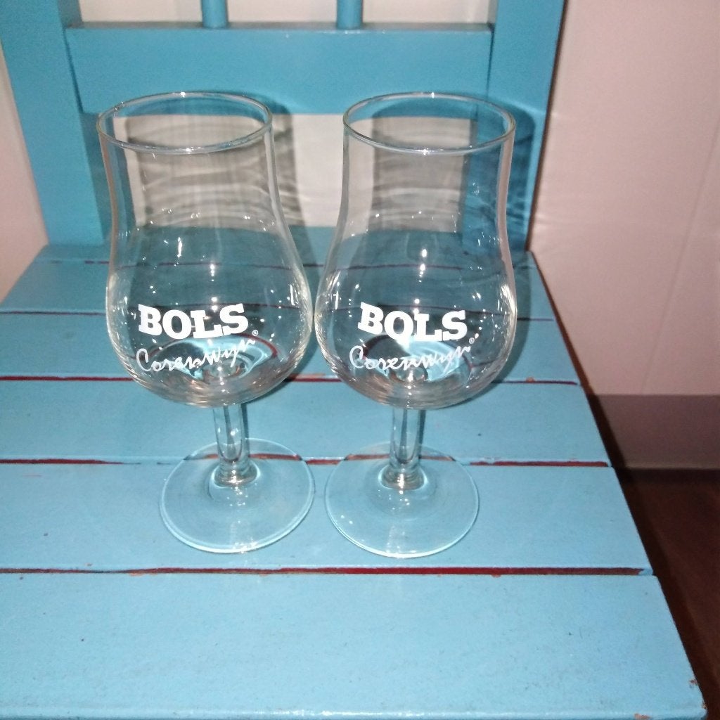 Bols corenwijn glaasjes hoog model 2 stuks, Verzamelen, Ophalen, Zo goed als nieuw, Borrel- of Shotglas