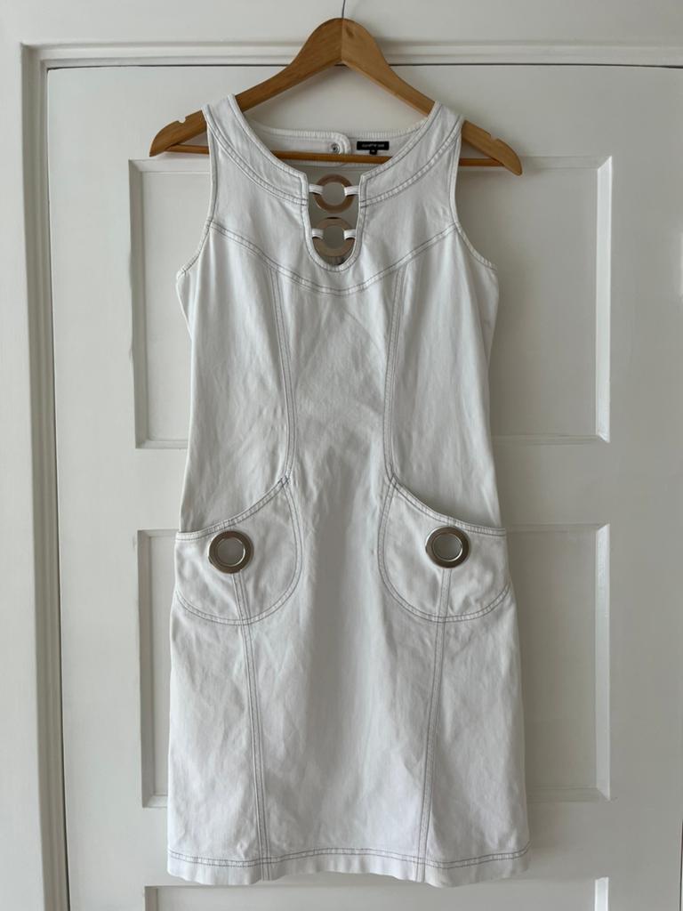 Mooie witte zomerjurk van Caroline Biss maat 36, Kleding | Dames, Jurken, Wit, Ophalen of Verzenden, Zo goed als nieuw, Maat 36 (S)