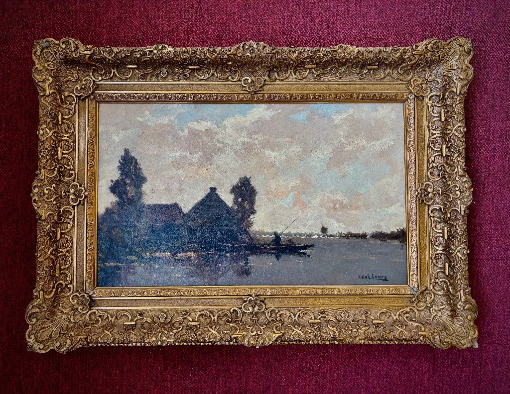 Hendrik Johannes (Henk) Leurs (1890-1956) - Olieverf., Doek, Realistisch, Ophalen of Verzenden, Landschap