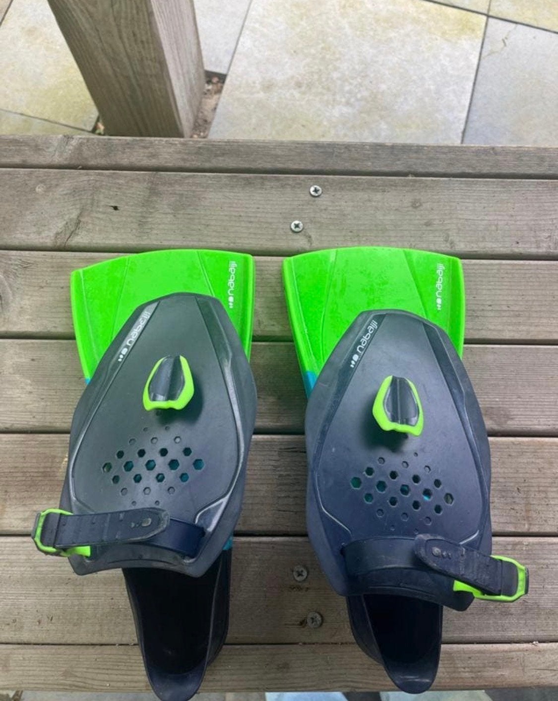 Zwemvliezen en handpeddels van Nabaiji (Decathlon), Ophalen of Verzenden, Gebruikt, Zwem- of Duikvliezen