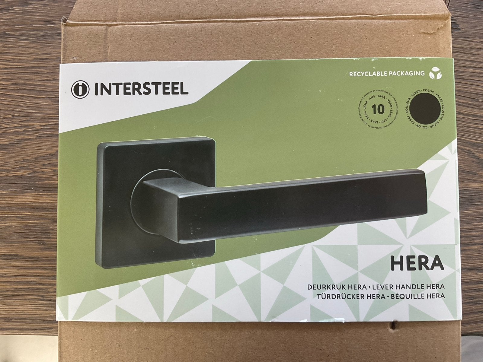 Intersteel Hera Deurkruk - Mat Zwart - Nieuw in doos c29, Ophalen, Nieuw, Overige materialen, Klink of Kruk
