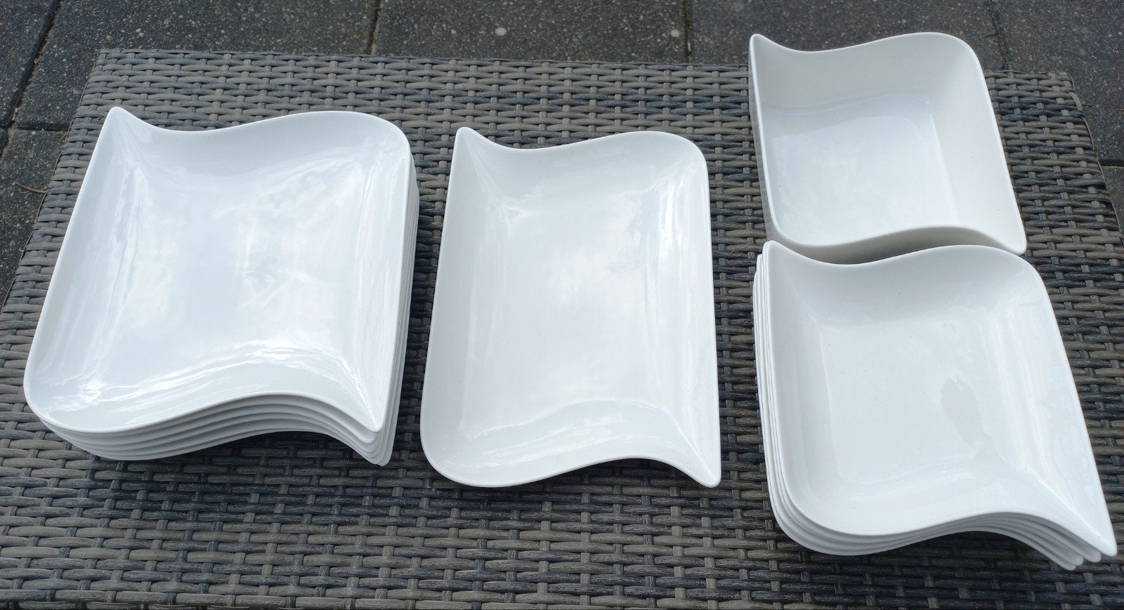 14-delig CreaTable servies - Modern wit porselein, Ophalen, Overige merken, Zo goed als nieuw, Modern