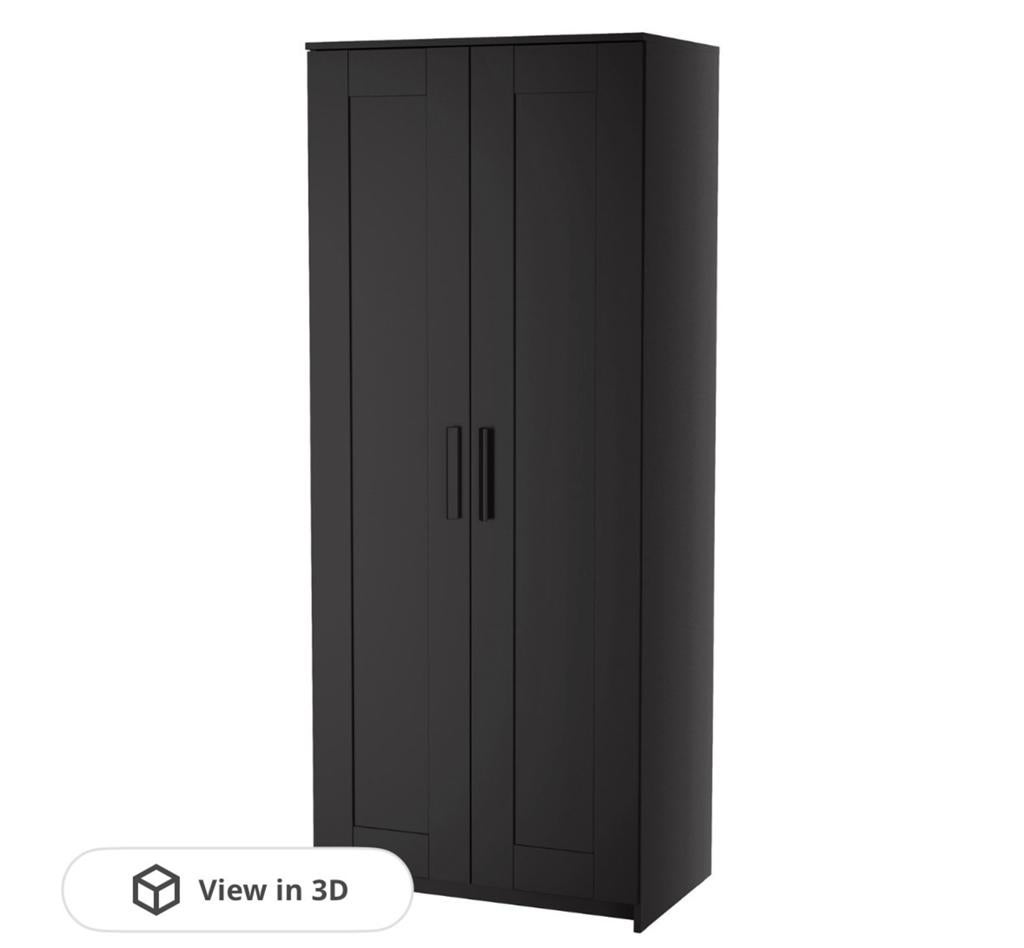 Zwarte kledingkast - ikea, Huis en Inrichting, Ophalen of Verzenden, Zo goed als nieuw, Eenpersoons, Hoogslaper