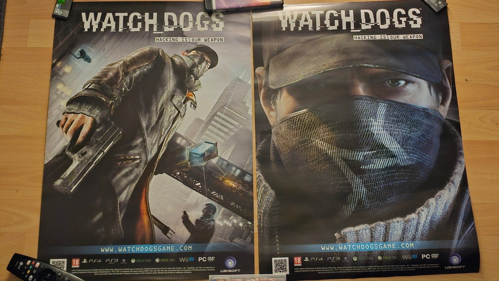 Watch Dogs Ubisoft Promotieposters (2014) dubbelzijdig 15st., Ophalen of Verzenden, Gebruikt, A1 t/m A3