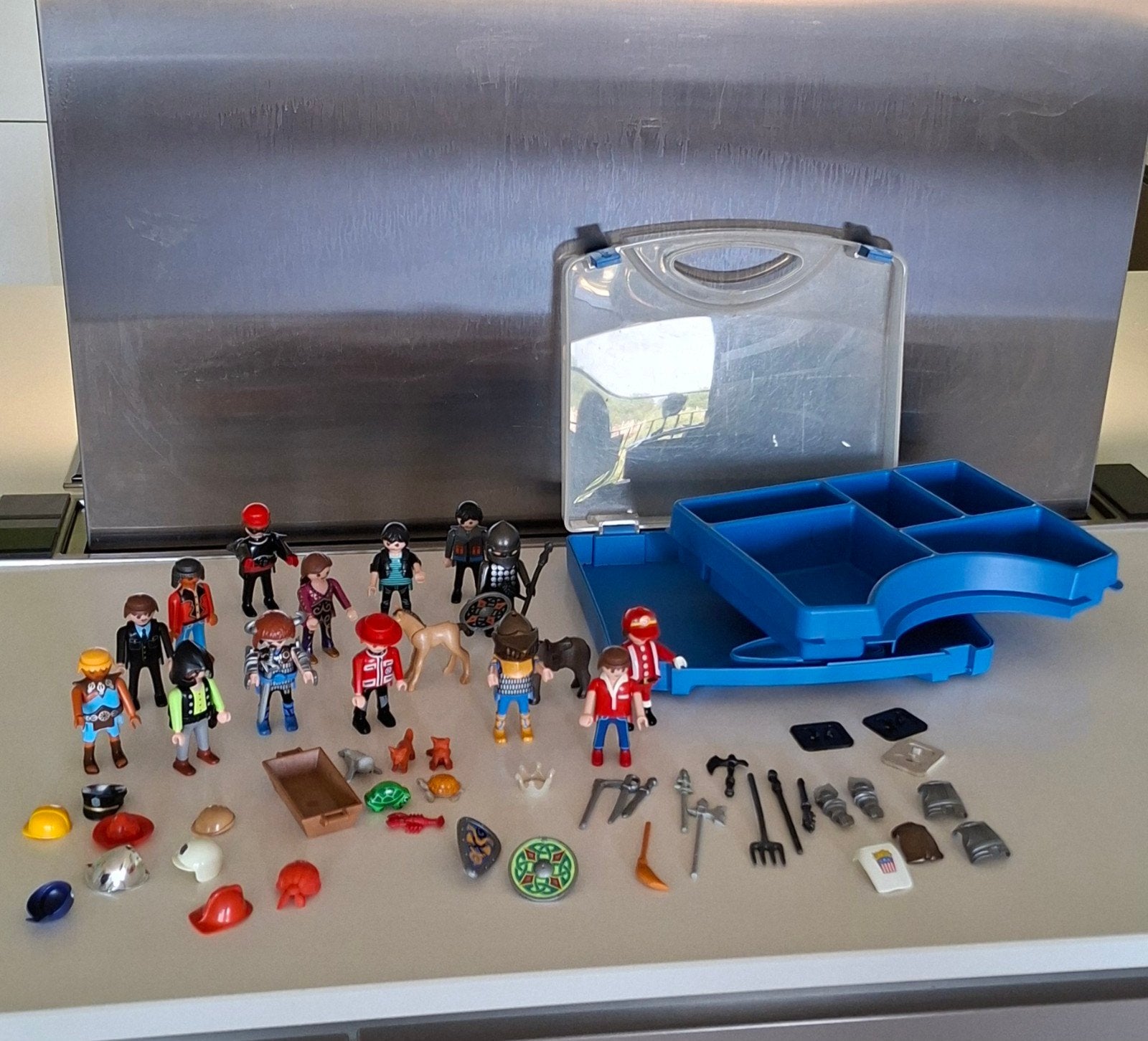 Vintage Playmobil poppetjes met accessoires, Gebruikt, Losse onderdelen, Ophalen of Verzenden, Figuren