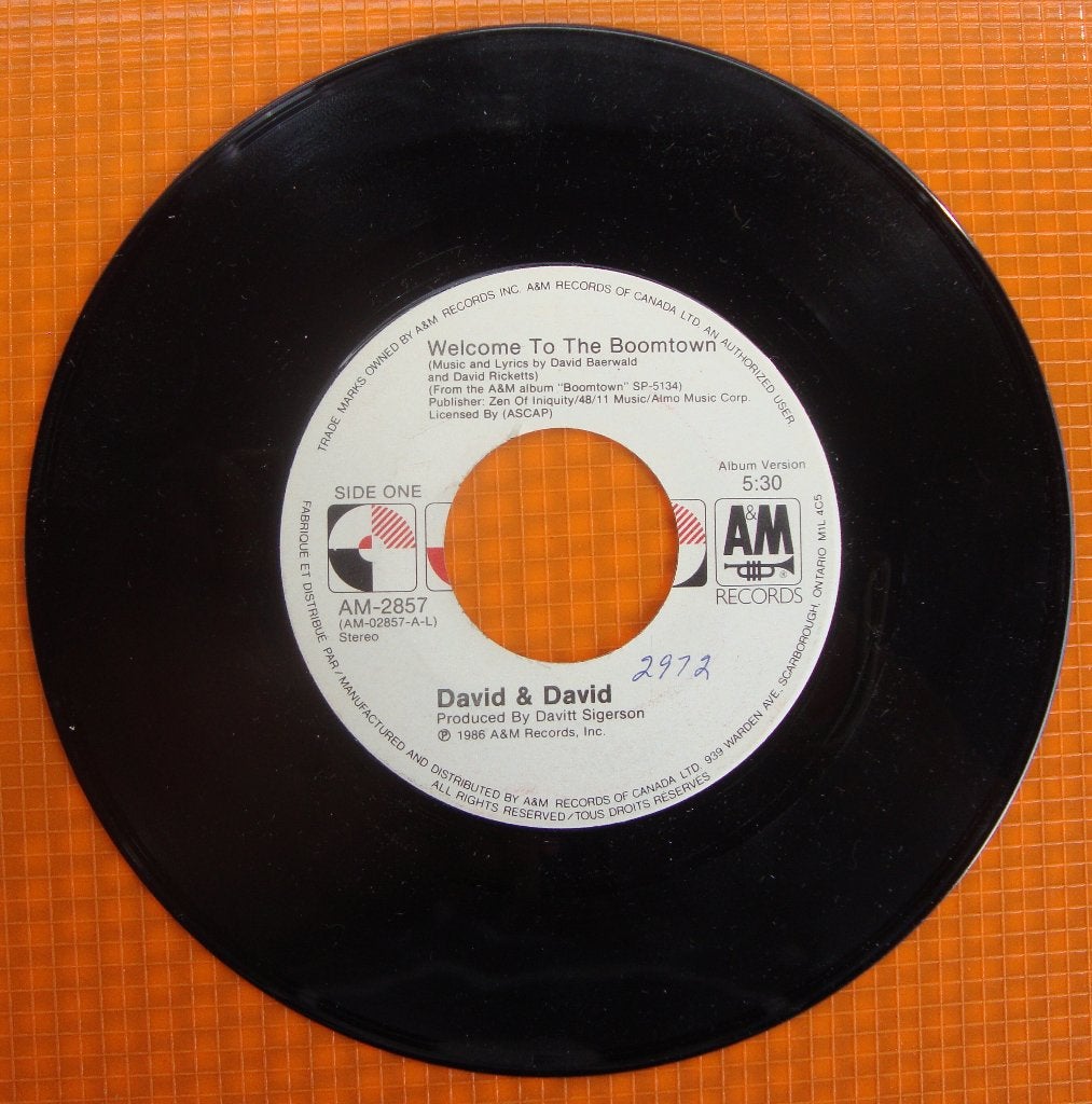 david & david - welcome to the boomtown  (12), Gebruikt, Ophalen of Verzenden, Pop, 12 inch