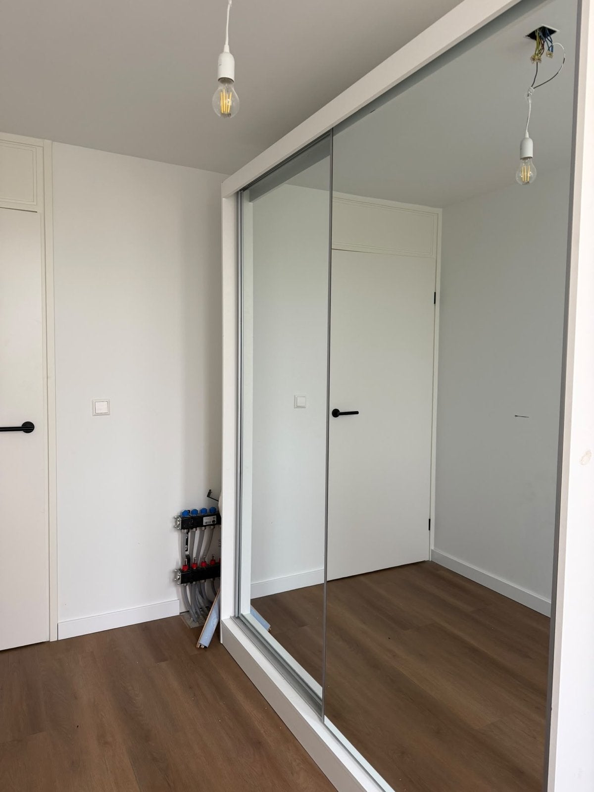 Witte kledingkast met spiegel schuifdeuren, Ophalen, Gebruikt, 200 cm of meer, 150 tot 200 cm