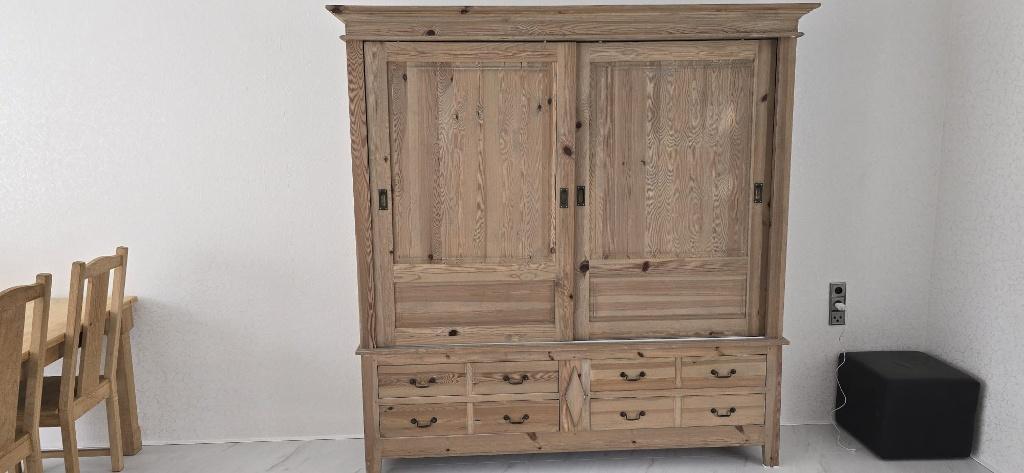 Antieke salontafel en dressoir + Kast en Tafel + 6 stoelen, Ophalen, 75 cm of meer, 50 tot 100 cm, Zo goed als nieuw