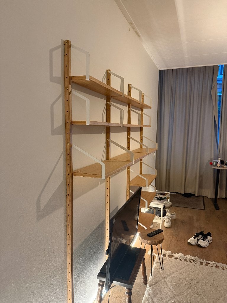 IKEA SVALNÄS groot bamboe wandrek – compleet systeem, Ophalen, Zo goed als nieuw