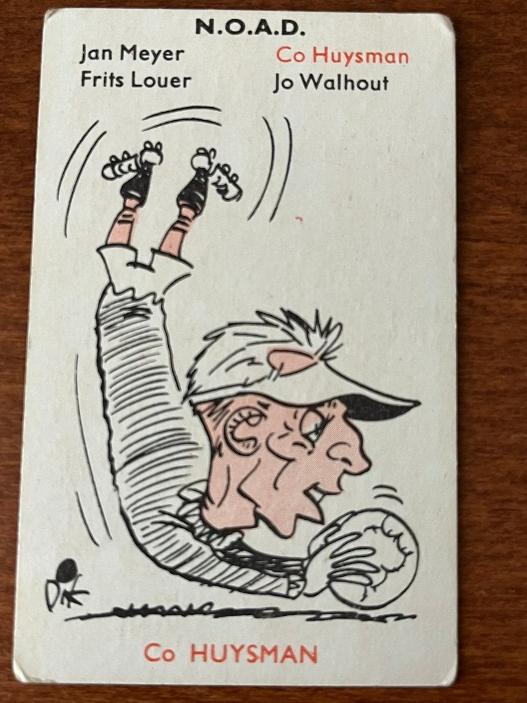 Co Huysman karikatuur Dik Bruynesteyn Monty voetbalplaatje, Verzamelen, Sportartikelen en Voetbal, Ophalen of Verzenden, Gebruikt