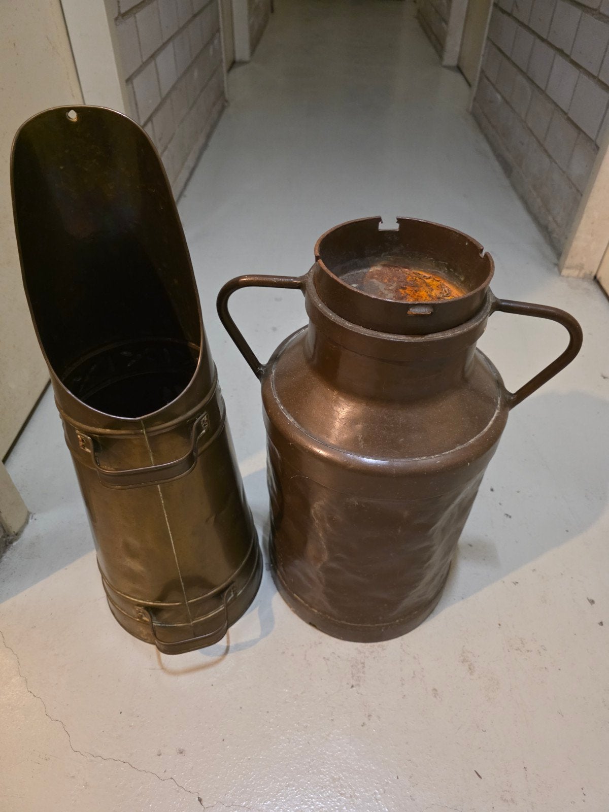 Antieke Koperen Melkbus en Kolenschep - Decoratief Set, Ophalen of Verzenden, Koper