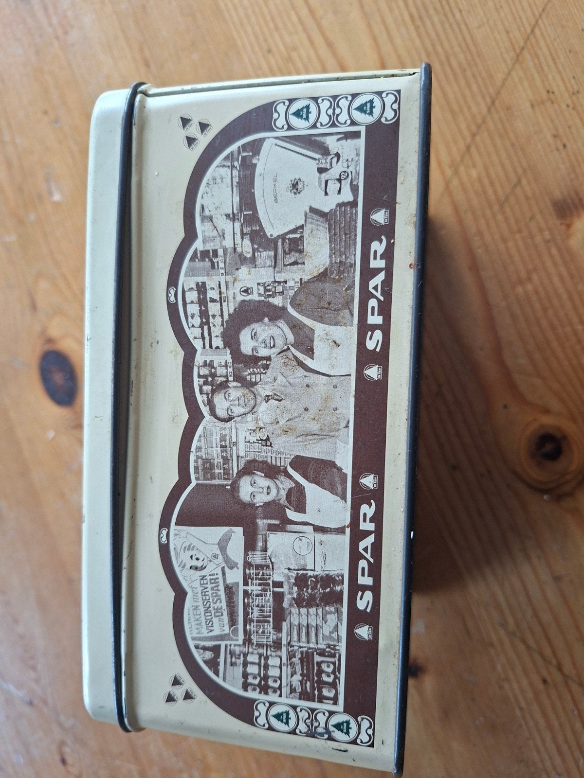 Vintage Spar Blik - Historische Afbeeldingen, Verzamelen, Blikken, Gebruikt, Overige, Overige merken, Ophalen of Verzenden
