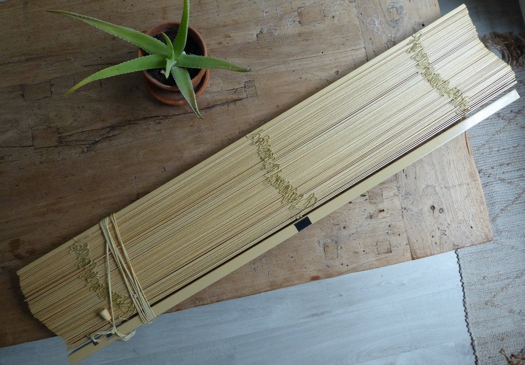 Naturel houten jaloezieën, Ophalen, Zo goed als nieuw