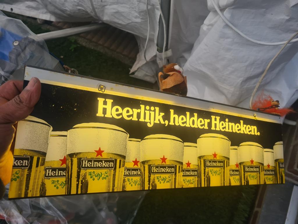 Heineken verlichting voor de bar, Ophalen of Verzenden, Gebruikt, Reclamebord, Plaat of Schild, Heineken