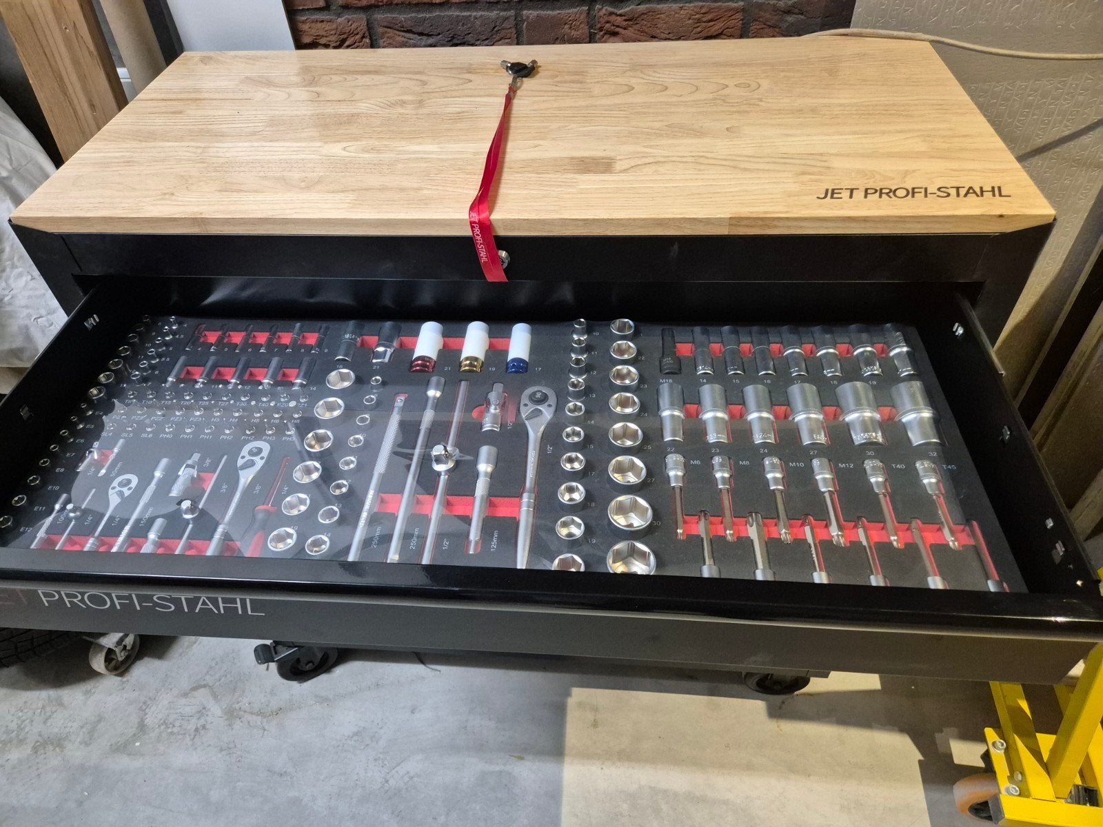 Jet Profi-Stahl Gereedschapswagen met complete set, Ophalen, Nieuw, Gereedschapsset, Overige merken