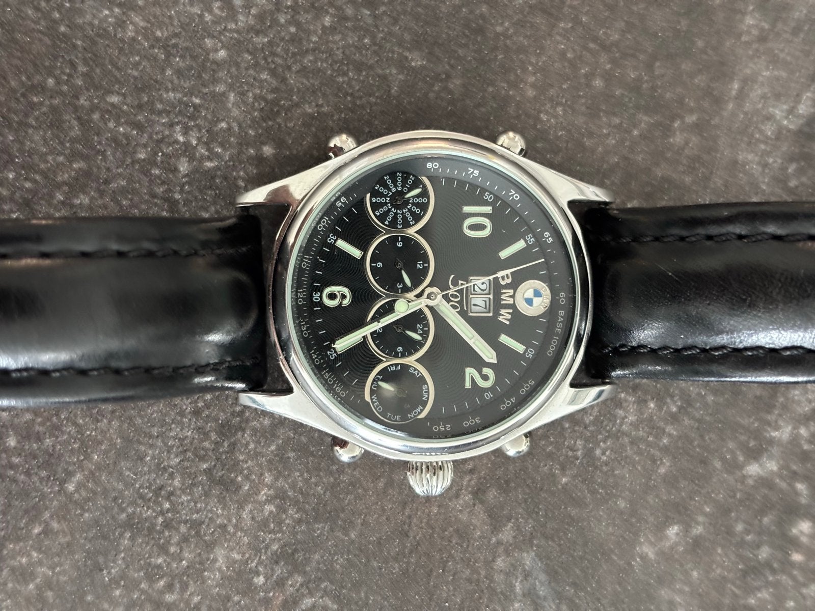 BMW Horloge met Zwart Leren Bandje - Zo goed als nieuw, Sieraden, Tassen en Uiterlijk, Horloges | Heren, Overige merken, Leer