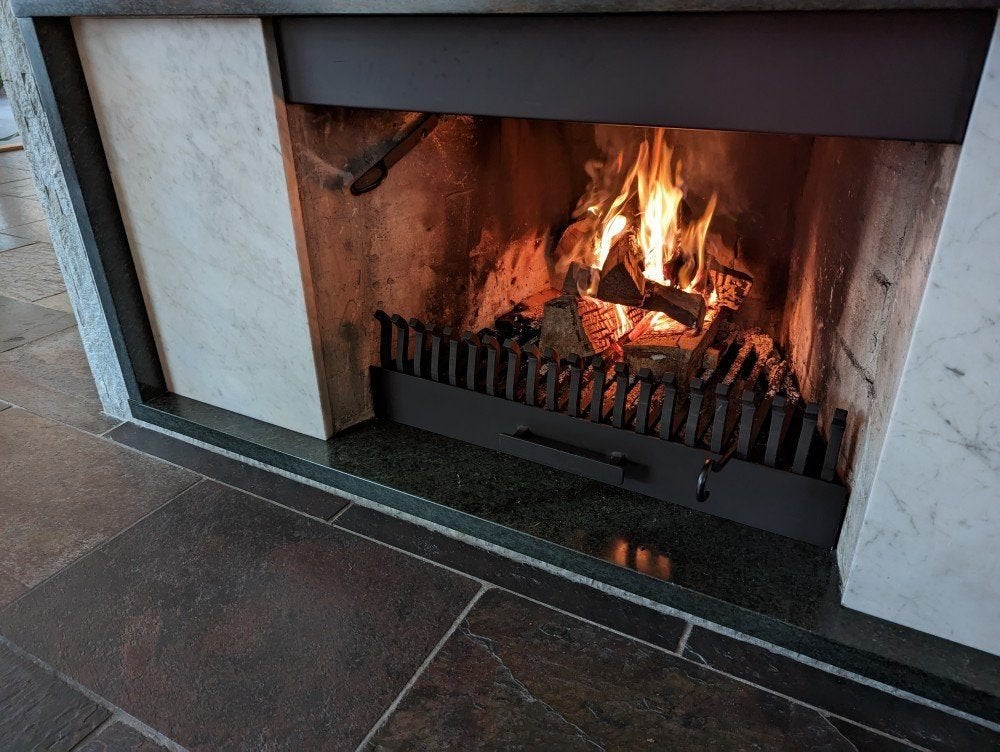Stookrooster met aslade op maat - open haard, Ophalen, Nieuw, Inbouwhaard, Houthaard