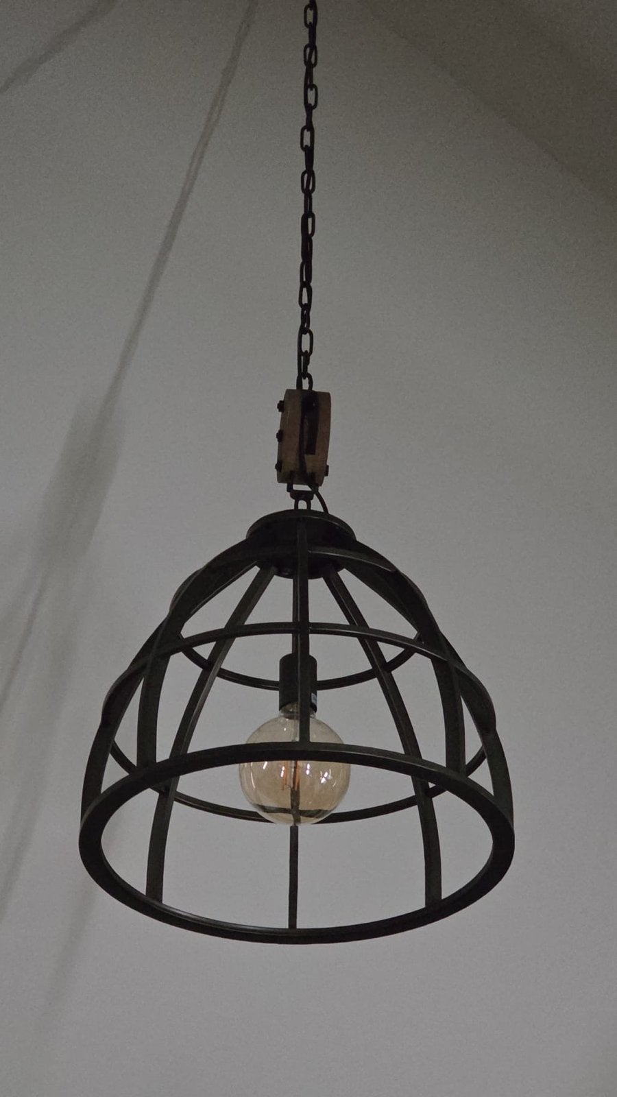 CHERICONI Hanglamp Aperto Ø 47 cm burned steel, Ophalen of Verzenden, Zo goed als nieuw, Metaal, E27 (groot)