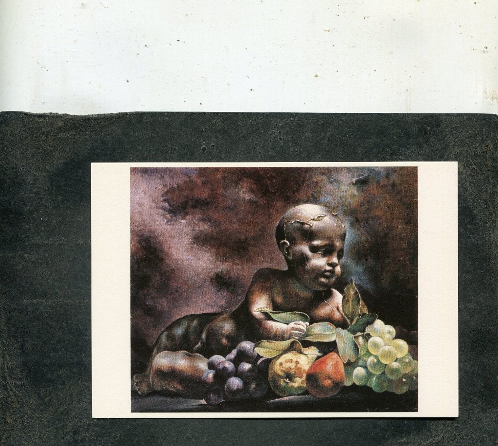 Ansicht Willem van Leusden - Putto met stilleven van fruit, Verzenden, 1980 tot heden, Ongelopen