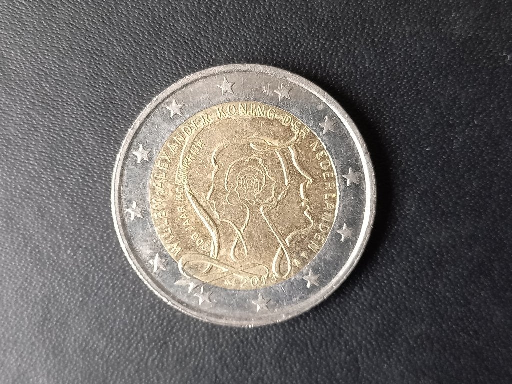 028 2 Euromunt in nieuwstaat Nederland Willem Alexander 2013, Verzenden, Overige landen, 2 euro, Losse munt