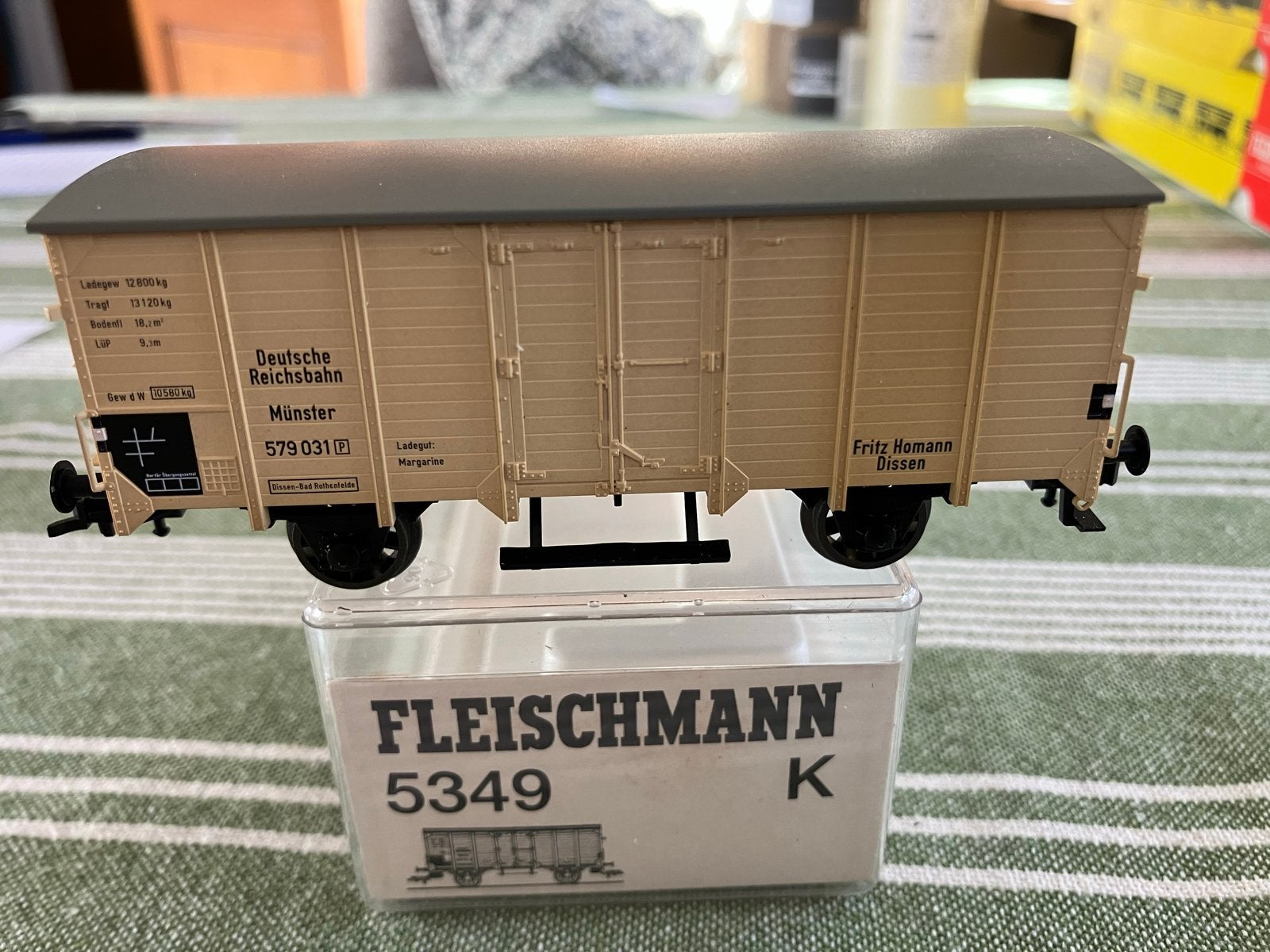 Fleischmann 5349 K Gesloten Goederenwagon DR Münster, Gelijkstroom, Fleischmann, Wagon, Ophalen of Verzenden