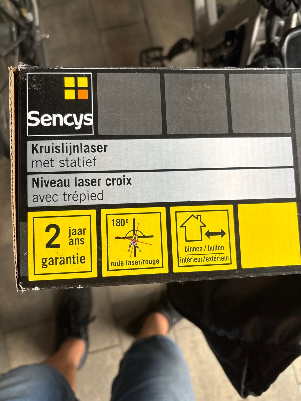 Sencys Kruislijnlaser met statief - Nieuw in doos, Doe-het-zelf en Verbouw, Meetapparatuur, Ophalen, Nieuw, Licht