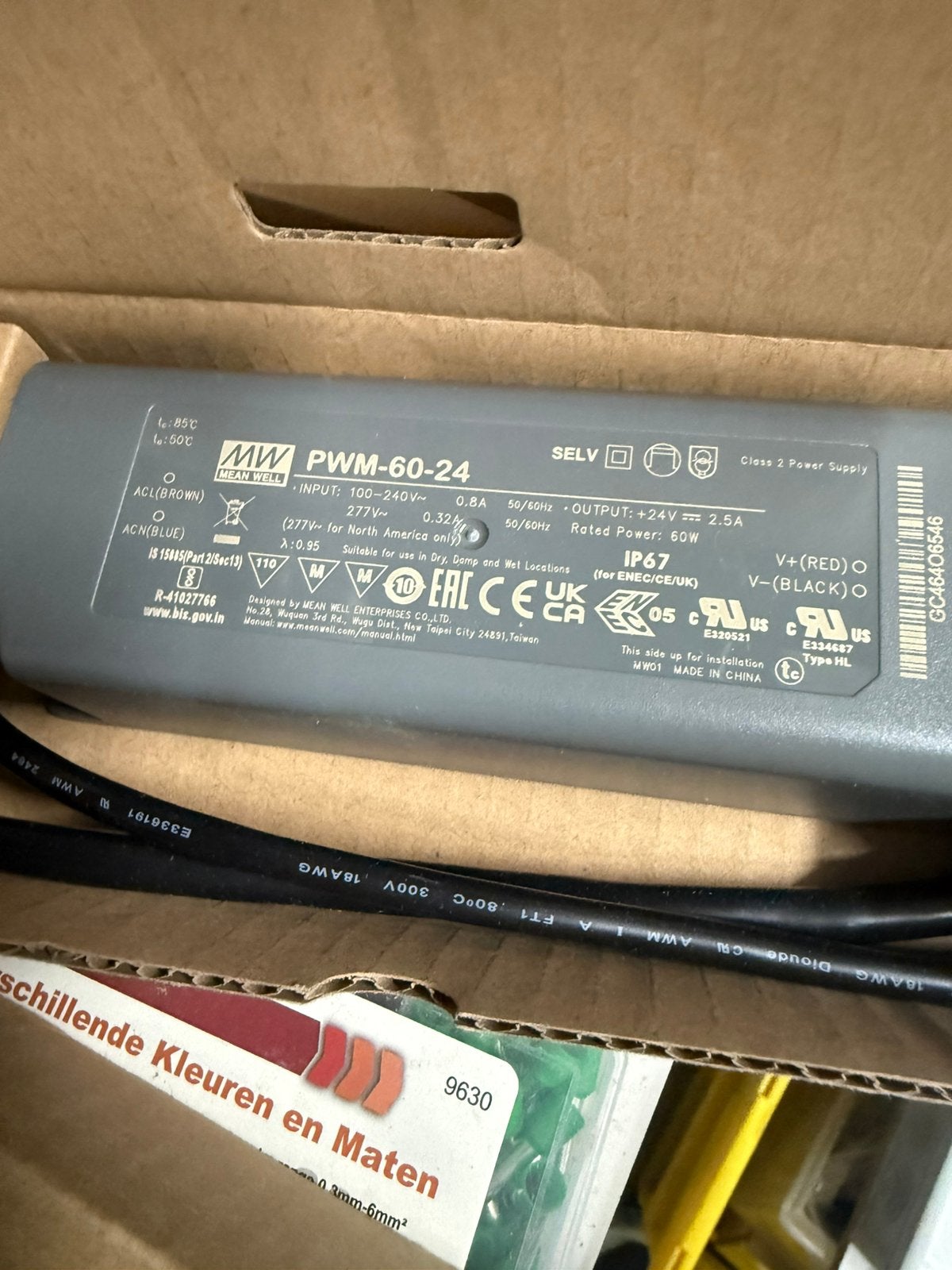 8x Mean Well PWM-60w-24V 60W LED voeding ingebouwde Casambi, Ophalen of Verzenden, Nieuw