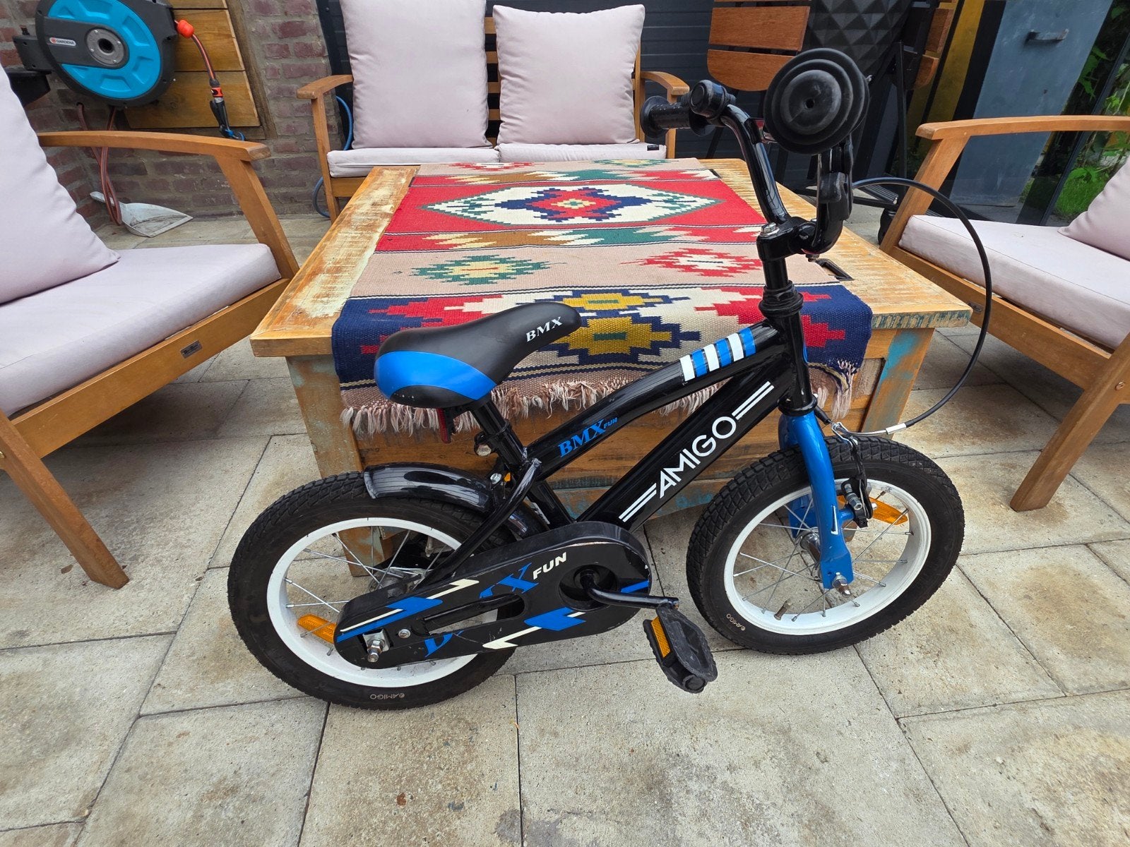 AMIGO BMX Fun 14 inch – Zwart/Blauw Kinderfiets, Ophalen, Gebruikt, Minder dan 16 inch, AMIGO