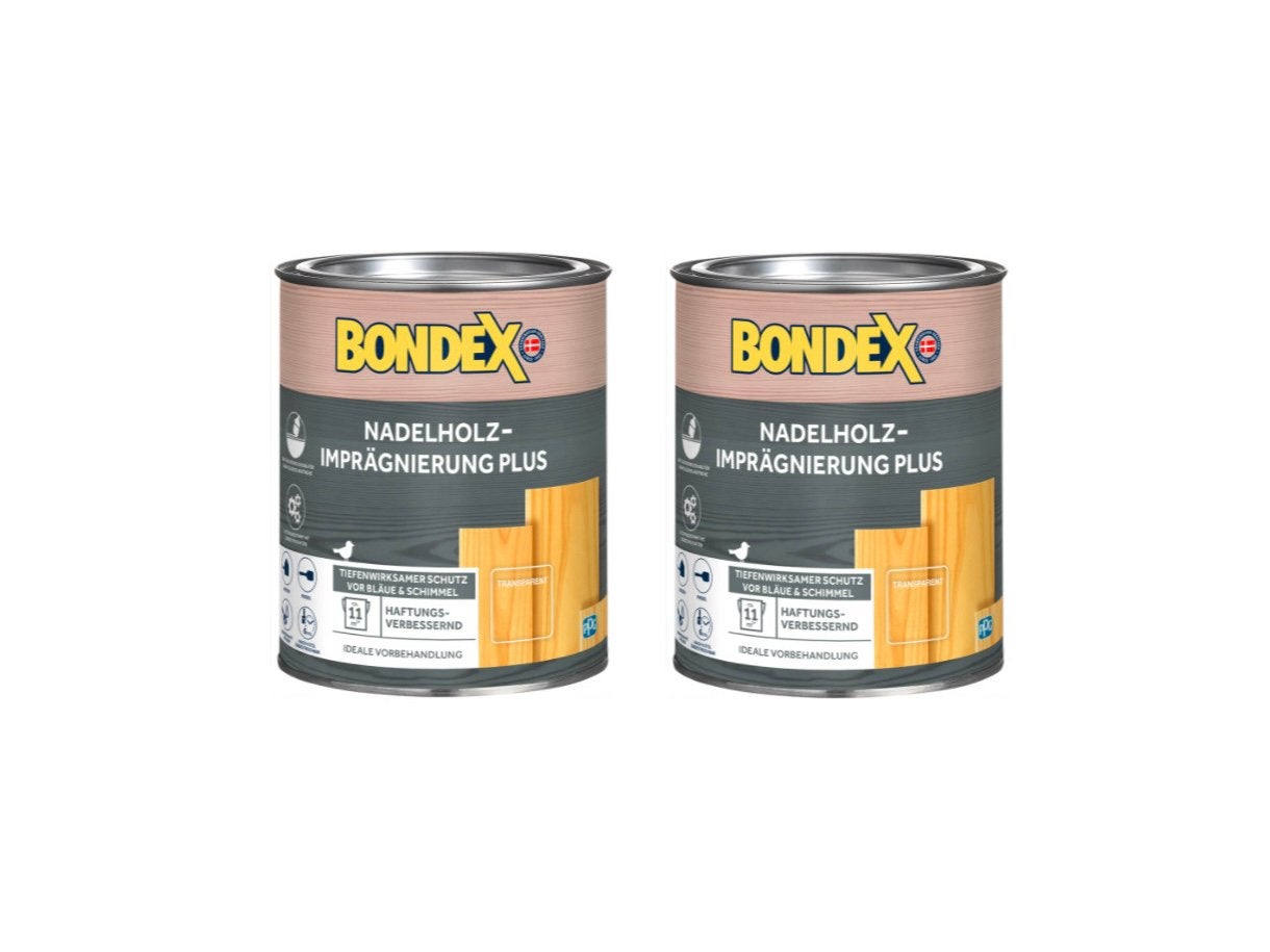 2x Bondex Nadelholz Imprägnierung Plus Transparent 0,75L, Ophalen of Verzenden, Nieuw