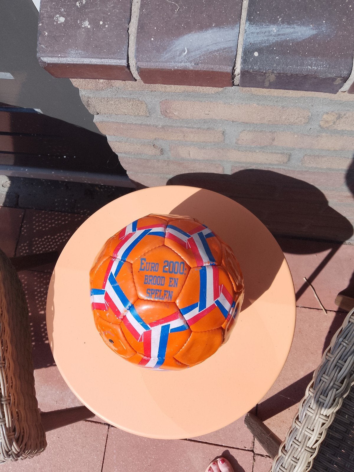 Leren bal EK 2000, Ophalen, Zo goed als nieuw