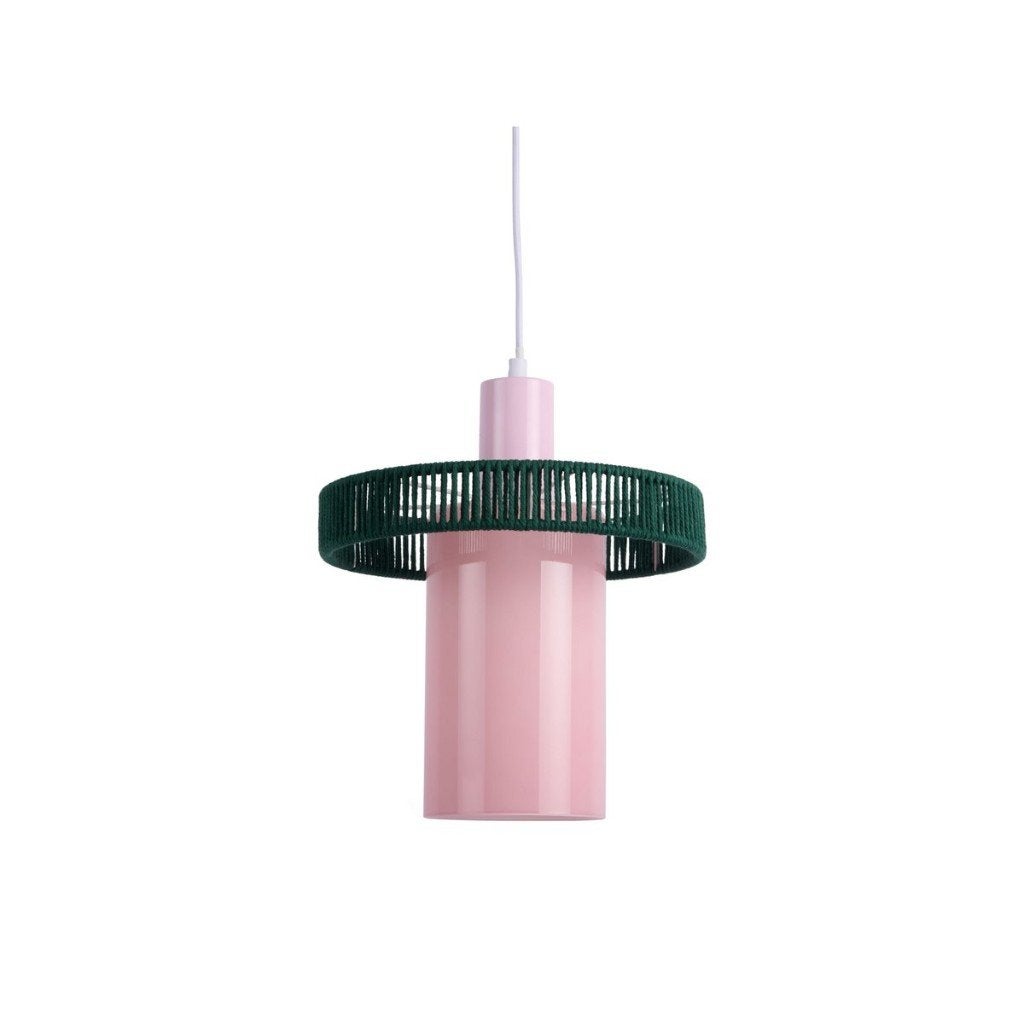 Leitmotiv Hanglamp Firenze Lang - Roze met Groen, Nieuw, Glas, Modern, Speels, Scandinavisch, E27 (groot)