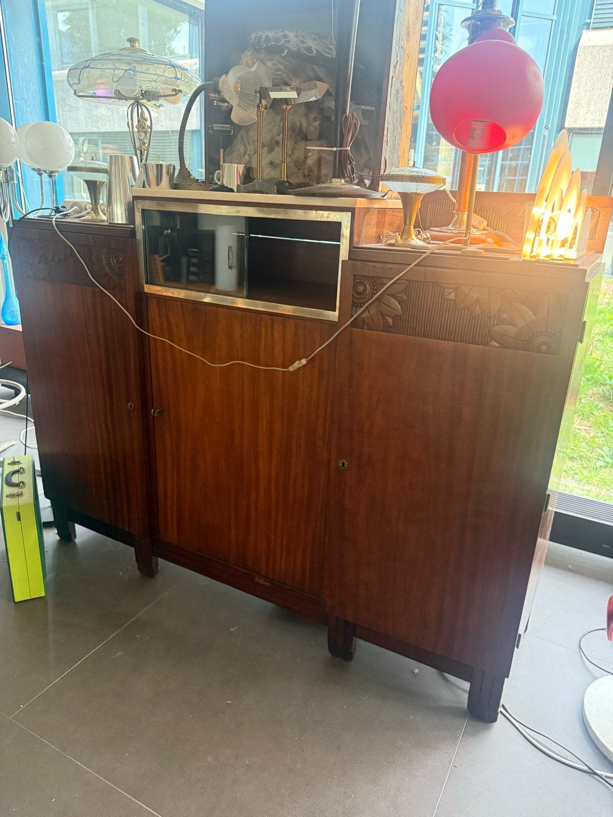 Vintage Art Deco Dressoir met Marmeren Blad, Antiek en Kunst, Ophalen