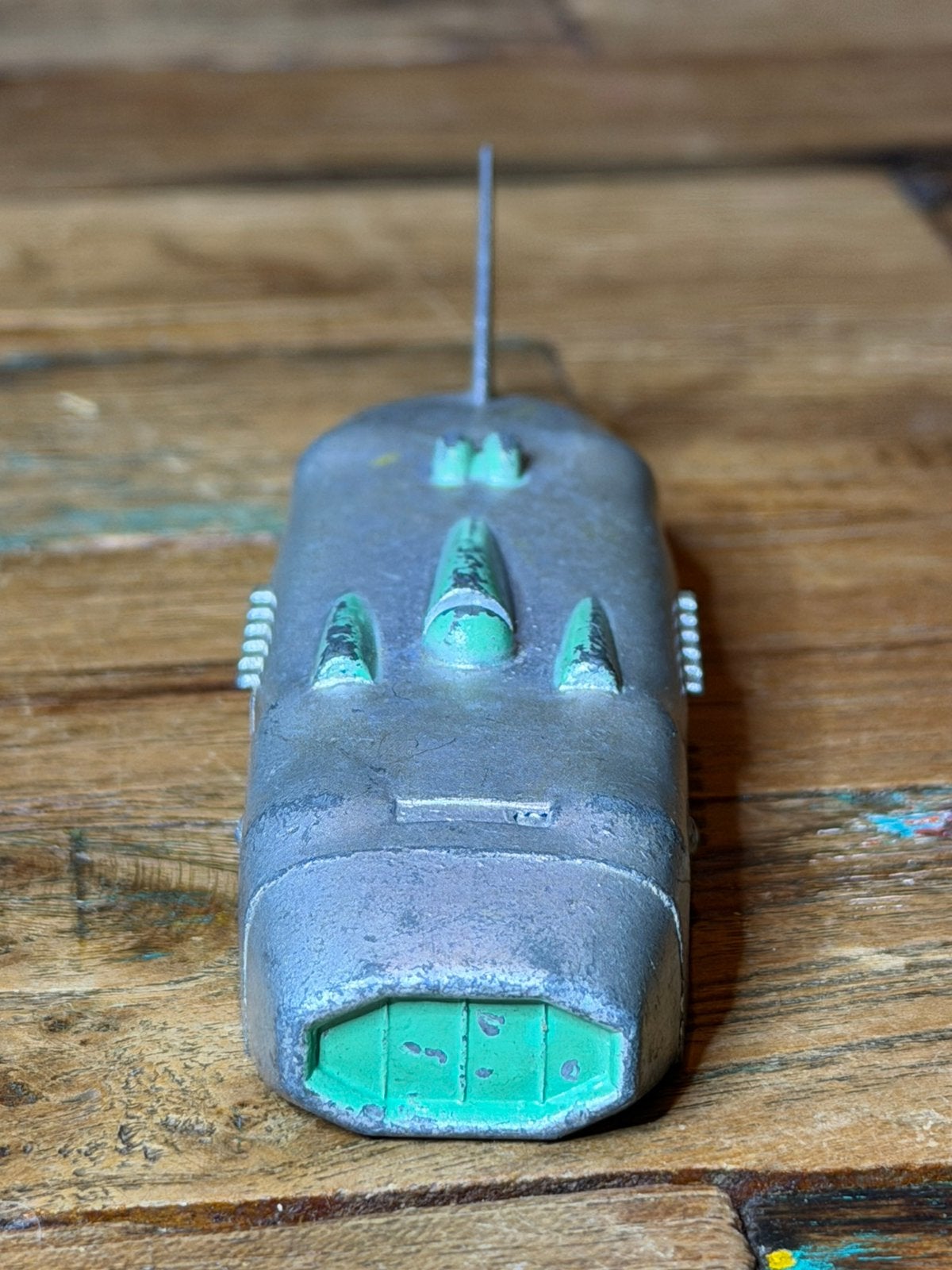 Dinky Toys 23S Streamlined Racing Car – zilver/groen, Ophalen, Gebruikt, Auto, Dinky Toys