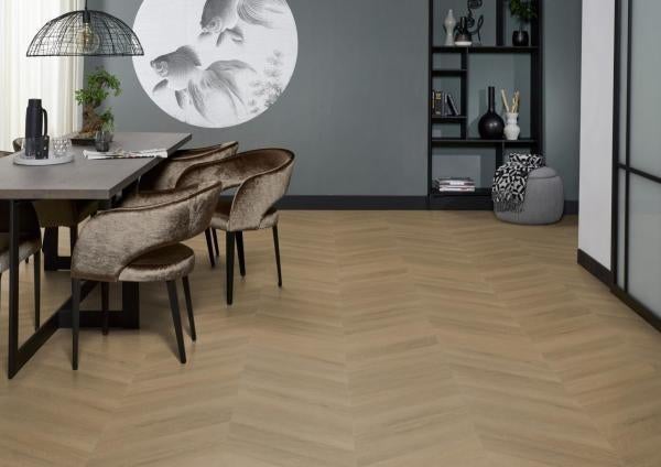 Premium Hongaarse punt dryback voor maar €24,90 pm2, Huis en Inrichting, Stoffering | Vloerbedekking, Crème, 75 m² of meer, Nieuw