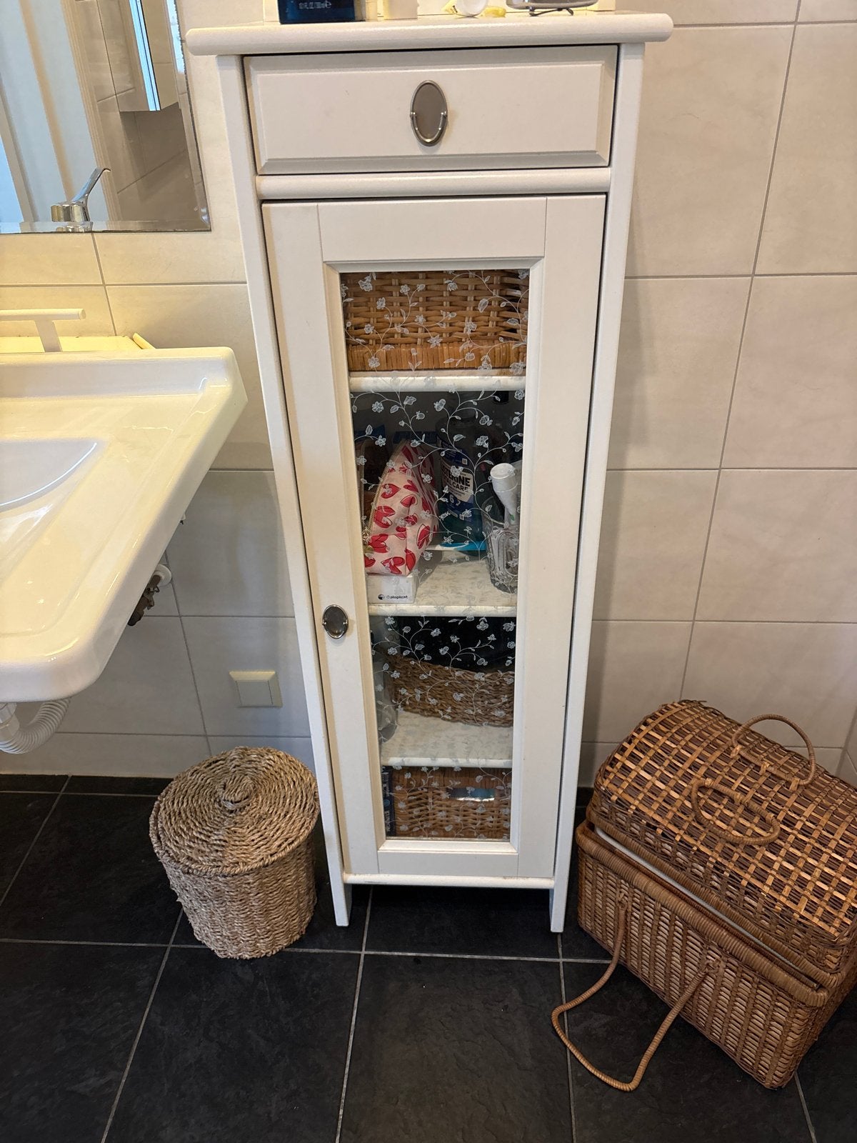 Smalle kast met lade en 3 schappen - ideaal voor studentenka, Huis en Inrichting, Kasten | Overige, Ophalen, Gebruikt