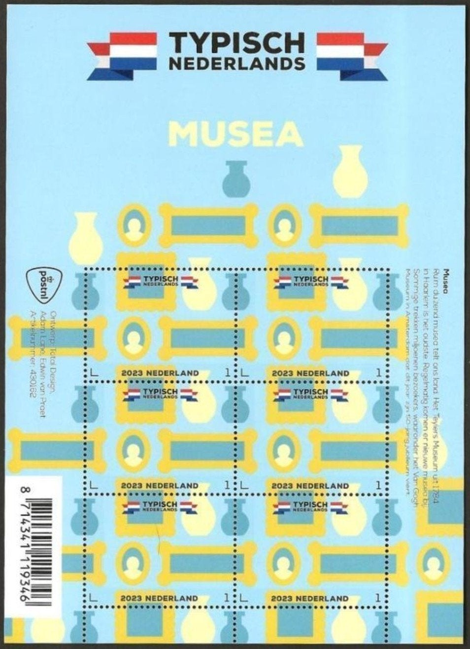 2023 Vel Typisch Nederlands Musea Postfris., Verzenden, Postfris