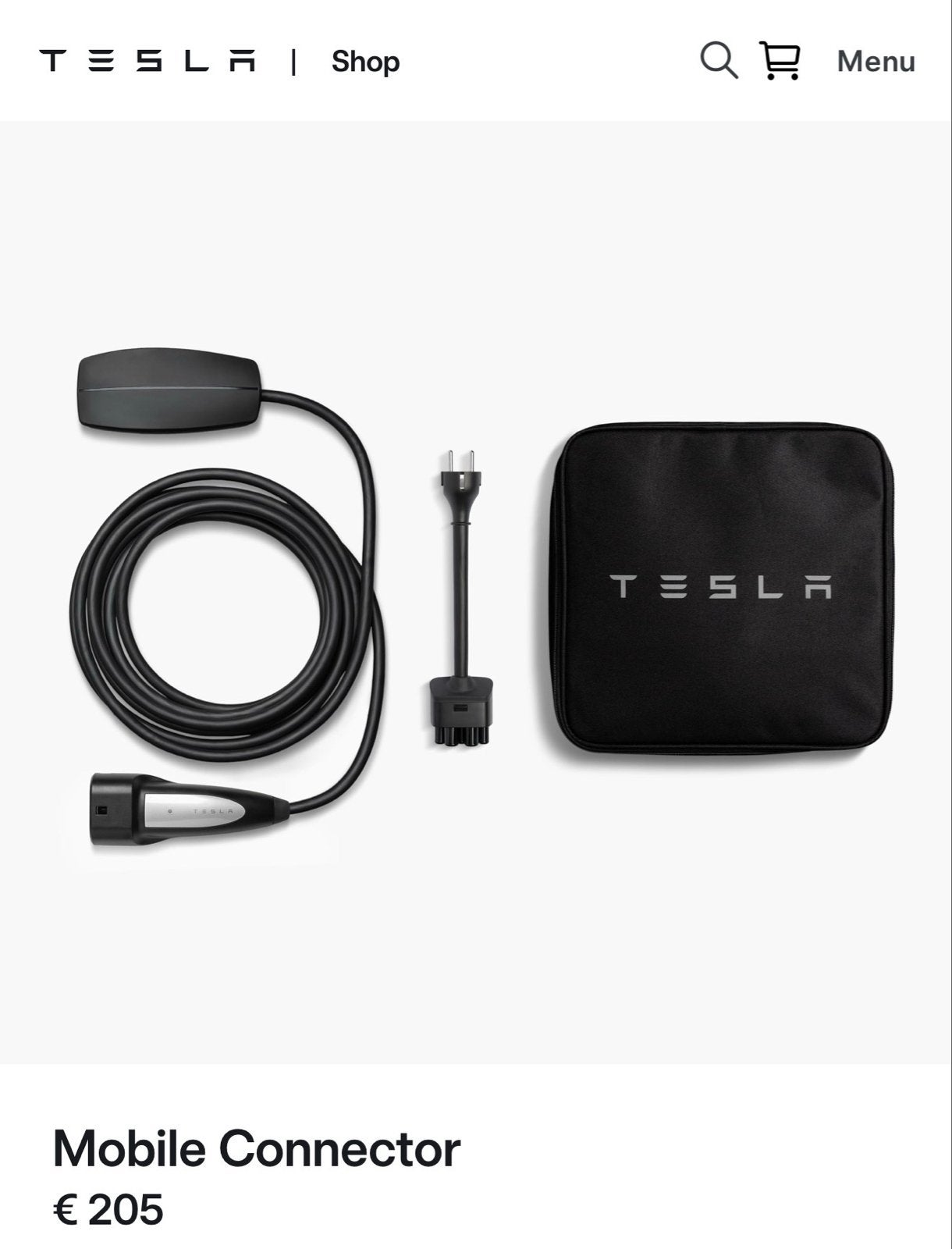 Tesla Mobile Connector Oplader NIEUW!, Ophalen of Verzenden, Nieuw