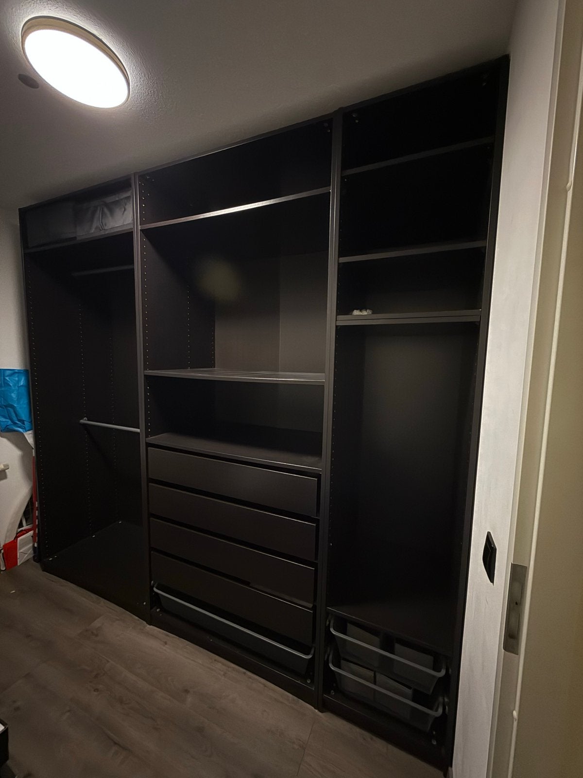 IKEA Pax kast 275cm zwartbruin, excl. deuren, Ophalen, Gebruikt, 200 cm of meer, Met lade(s)
