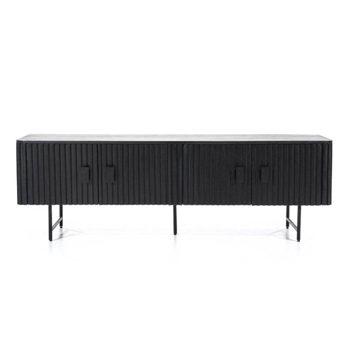 NIEUW!! Zwart tv-meubel met metalen poten 170 cm, Ophalen, 150 tot 200 cm, Nieuw, Minder dan 100 cm