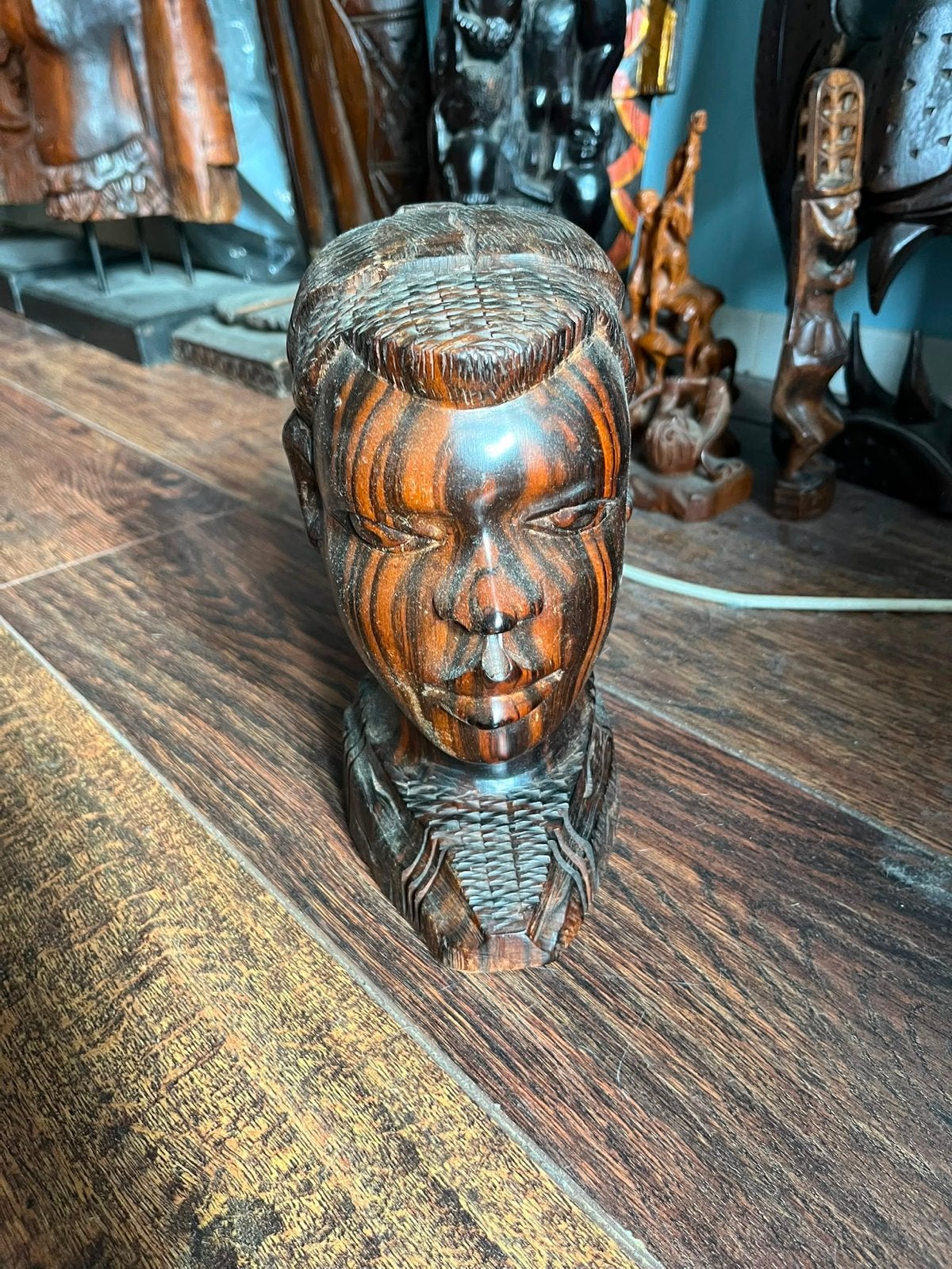 Houten Buste Afrikaanse Vrouw - Handgesneden Decoratie, Ophalen, Buste, Handgemaakt, 20 - 50 cm