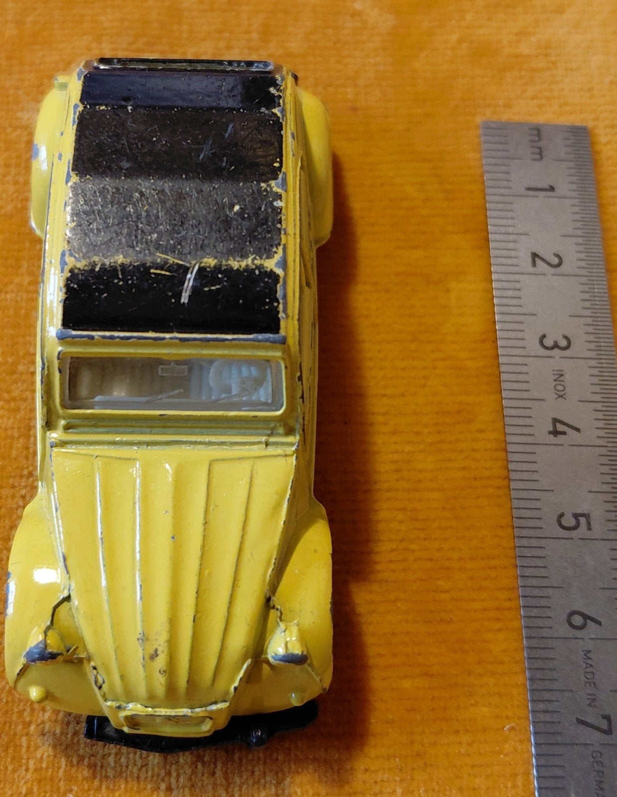 Majorette Citroën 2CV Geel - Vintage Speelgoedauto, Ophalen of Verzenden, Gebruikt