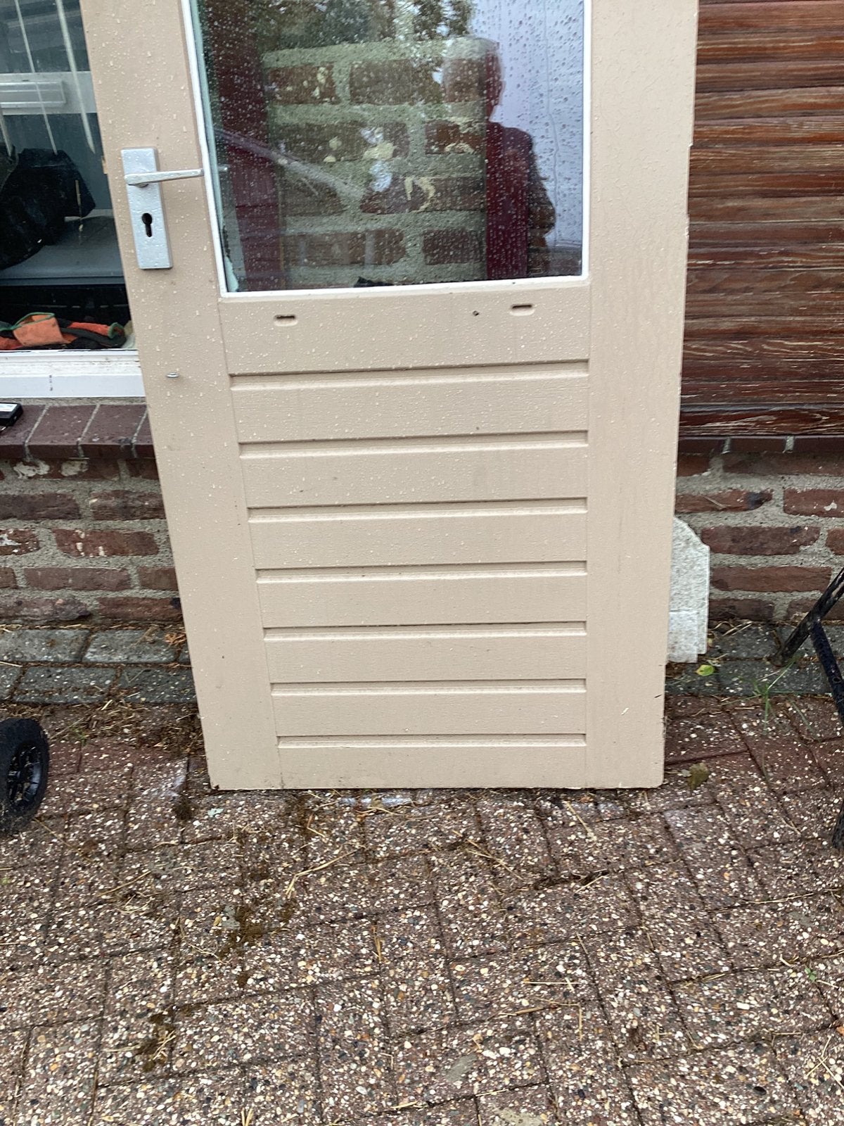 Zeer nette hardhouten achterdeur 83x201,5 cm, Ophalen, 80 tot 100 cm, 200 tot 215 cm, Hout