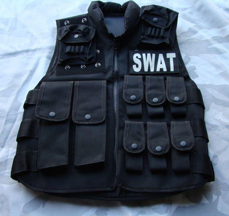 Swat tactical vest kleding militair leger politie paintball, Verzenden, Nieuw, Overige maten, Zwart
