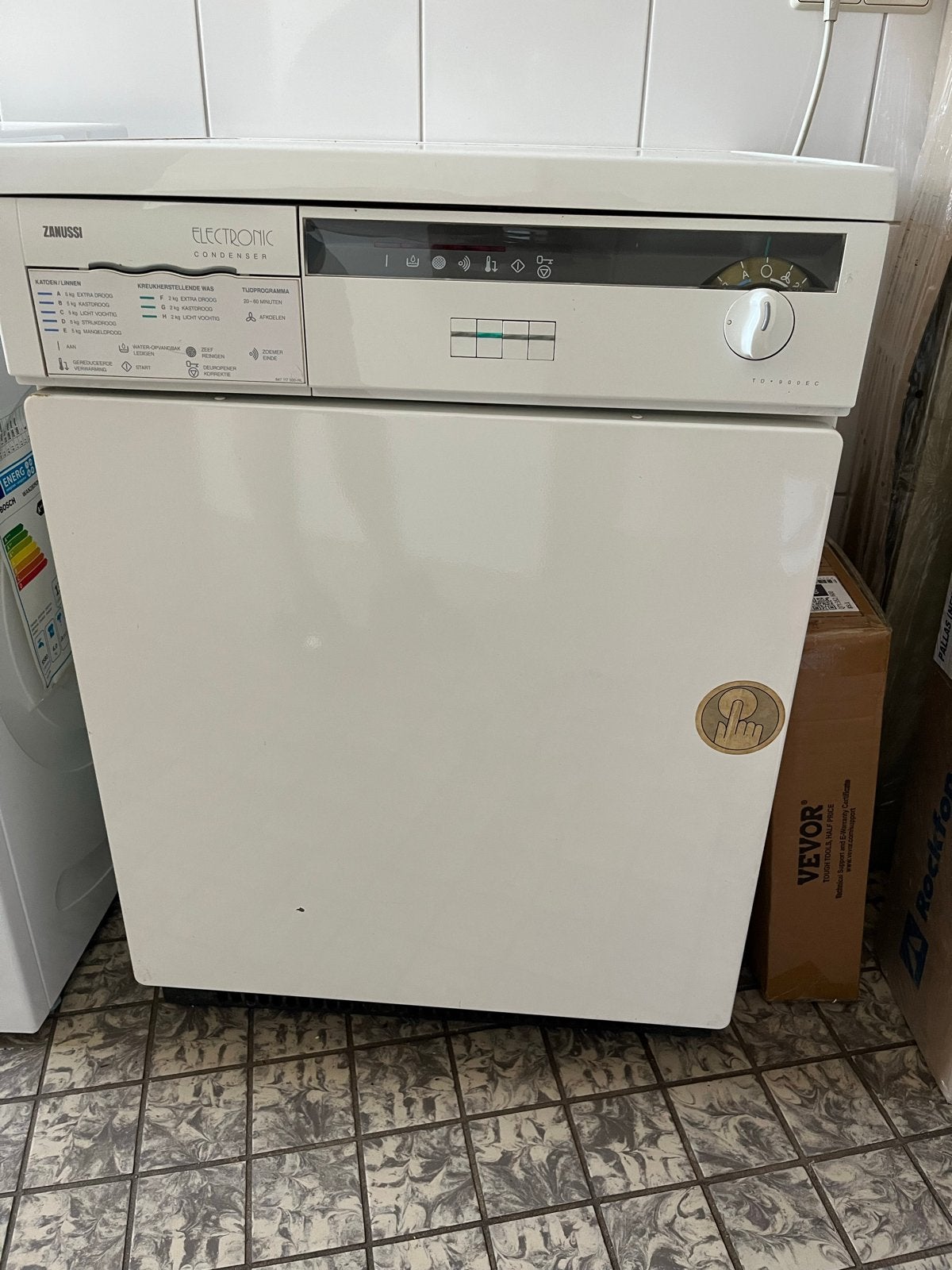 Zanussi Electronic Condensdroger - Wit, Goede Staat, Witgoed en Apparatuur, Ophalen, Gebruikt, 4 tot 6 kg, Voorlader