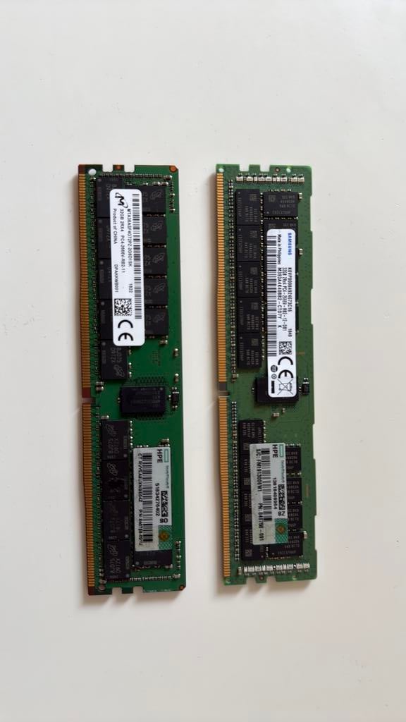 2x 32GB DDR4 RAM 2666V, Computers en Software, RAM geheugen, 32 GB, DDR4, Ophalen of Verzenden, Zo goed als nieuw